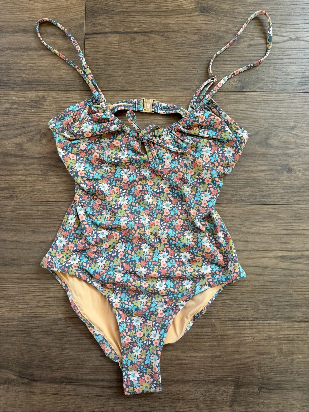 Free People/thythm  Floral One-Piece Swimsuit - Coral, Teal, White